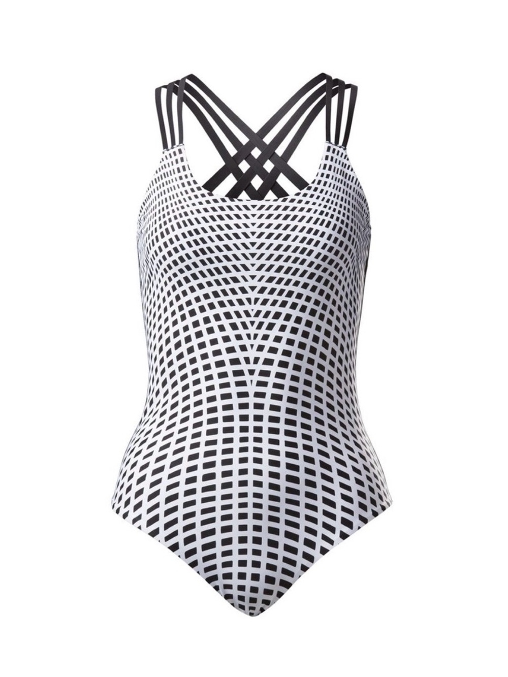 Lululemon Strappy Back White/Black One Piece Swimsuit